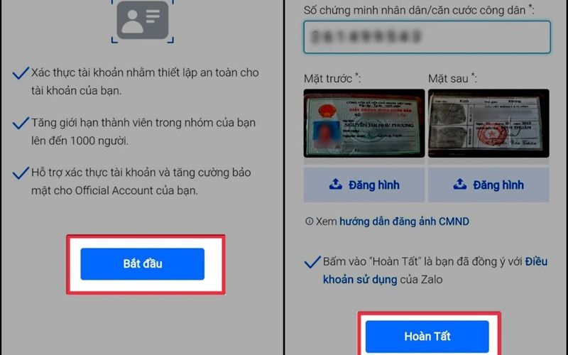 Hướng dẫn xác minh tài khoản zalo