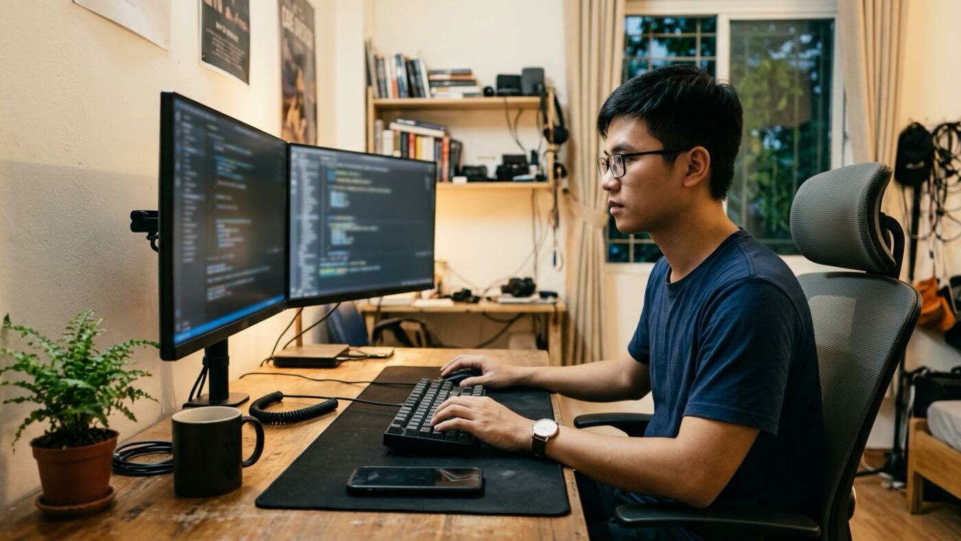 Thợ cài game phân vân chọn tên miền .vn hay .com cho website